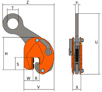 Nosníková svěrka BKW 1 t, 0-15 mm vertikální - 2
