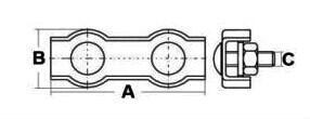 Lanová svorka nerezová DUPLEX, průměr 3 mm, A4, Aisi 316 - 2