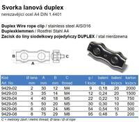 Lanová svorka nerezová DUPLEX, průměr 3 mm, A4, Aisi 316 - 3/3