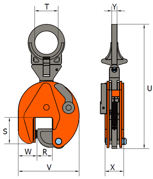 Vertikální svěrka VEUW-H 2t, Extra-Hart, 0-35mm - 4
